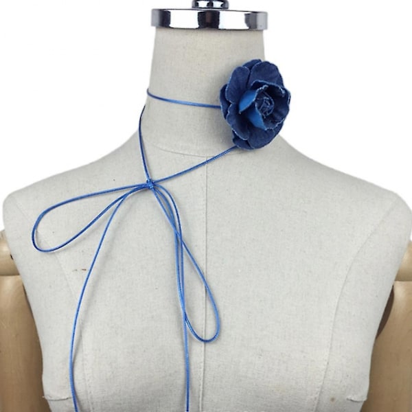Stoffblomst Halskjeder Kunstig Rose Blomst Chokers Rose Flowe