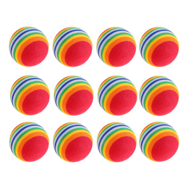 12 deler 35 mm Chat Rainbow Jouet Balles Doux EVA Mousse Chat J
