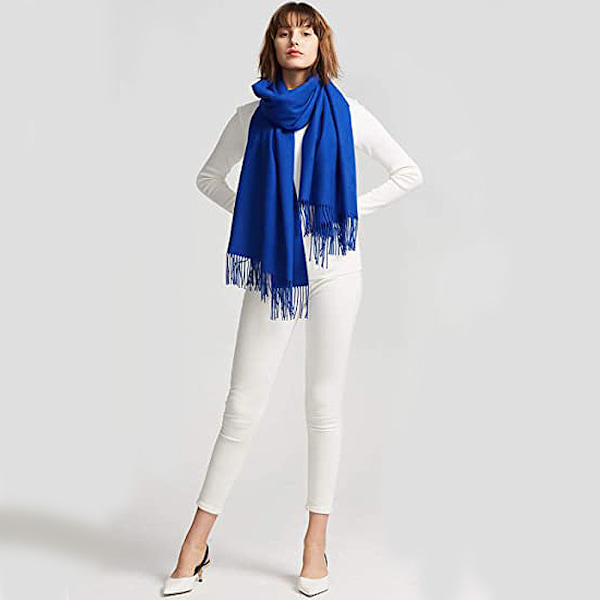 Store bløde cashmere-følelse Pashmina-sjal til kvinder