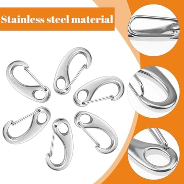 304 Rustfrit Stål Karabiner, 50mm Rustfrit Stål Karabiner, Ægformet Karabiner, Rustfrit Stål Fjeder Karabiner