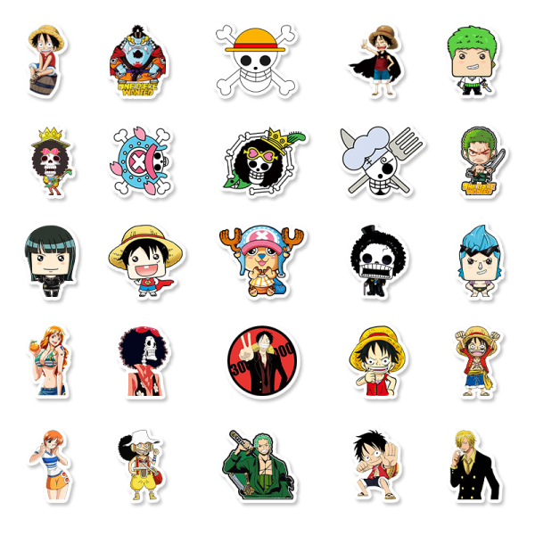 50pcs One Piece Anime Graffiti Stickers Waterproof Suitcase Stick