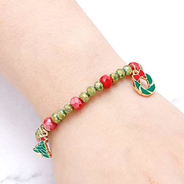 Jule-snefnug Charm Perle Armbånd Candy Armbånd Jul