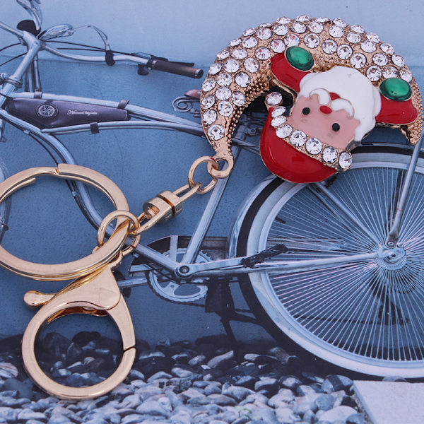 Söta jultomte-nyckelringar i legering med