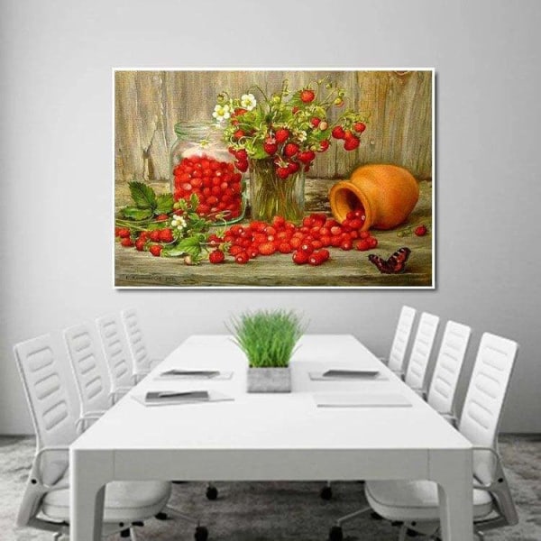 (30x40cm) 5D diamantmålning frukt blomma duk målning av