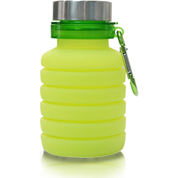 (C)500ml Hopvikbar Silikon Vattenflaska för Resor, Camping, Picknick, Gym, Vandring, Cykling, Fiske