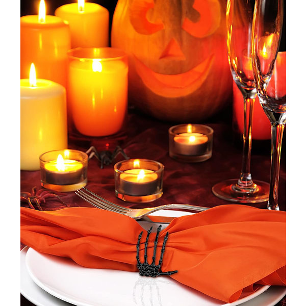 Halloween Servietringe Dekoration 8 stk Metalringe Holdere til Hjem Fødselsdagsfest Middagsbordets Favorer Forbrugsvarer Hallowe