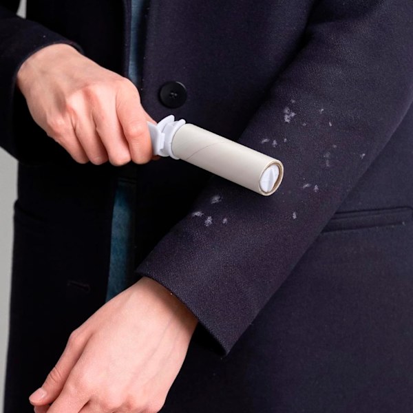 2 stk Mini Lint Roller med Deksel, Bærbar Reise-Størrelse Lint Remover, Påfyllbar Liten Roller, Sticky Roller for Møbler