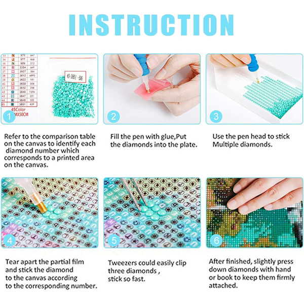 4 st DIY 5D Diamantmålning med rosor, Punktmålning