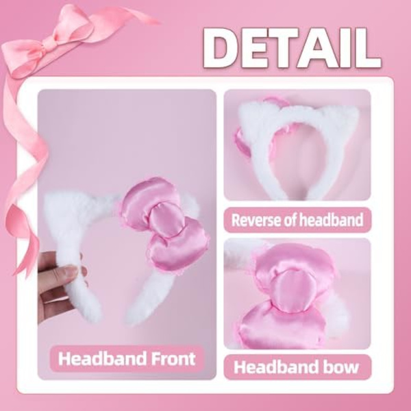 Hvid Plys Kvinder Kitty Bue Kostume Hår Tilbehør Kawaii Ting Gave