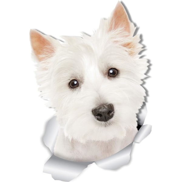 Sett med 2 West Highland White Terrier Dog 3D veggklistremerker fo