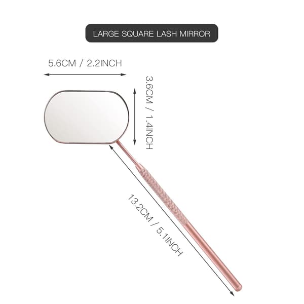 Vippespejl, 5,6 cm rustfrit stål makeup-vippespejl, tilbehør til vippeextensions, Lash Tech Must Haves (rosaguld)