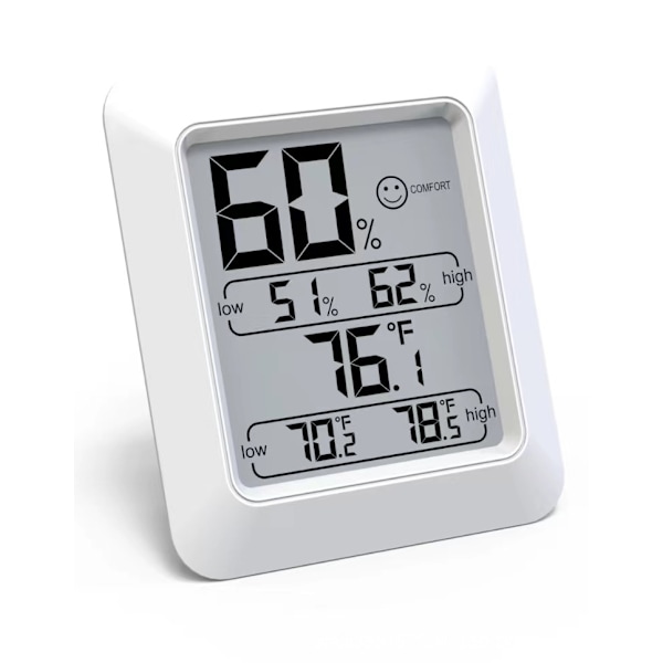 Indendørs digitalt hygrometer, stue termometer og fugtigheds- og temperaturindikator og -monitor