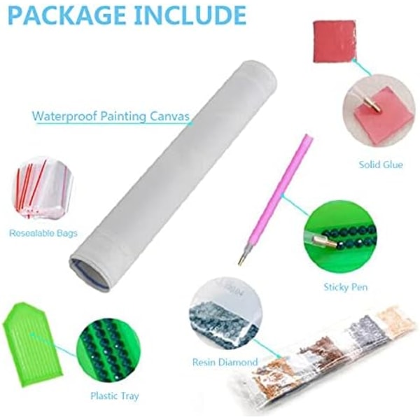Diamantmålning Kit efter nummer, 5D DIY Diamantmålning Kit