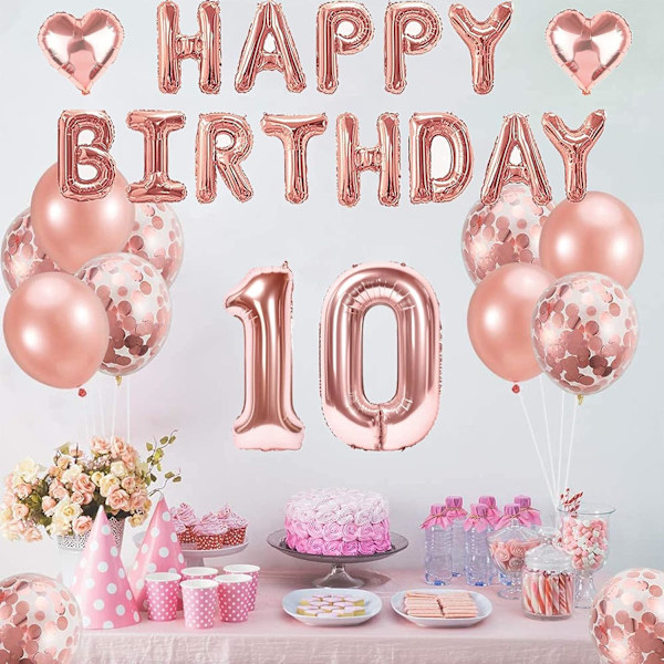 10. syntymäpäivän ilmapallot, 10. syntymäpäivän ilmapallot tytöille, 10. syntymäpäivä