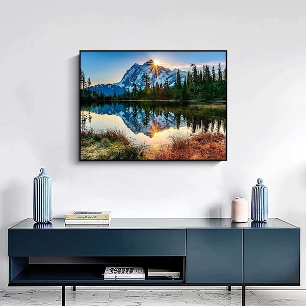 DIY 5D (40x30cm) Lumikenttä Timanttimaalaus Täydellinen Piste De Croi