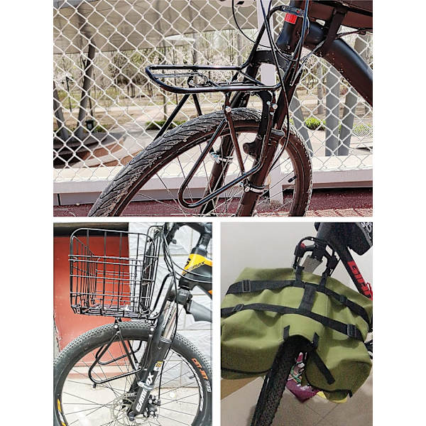 Cykel Front Rack 15kg Kapacitet, 2 Installationsmetoder med Mou