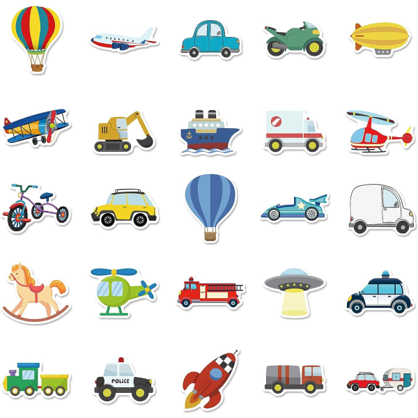 50 Kids Car Stickers, Cartoon Car Stickers, Portable with Cl
