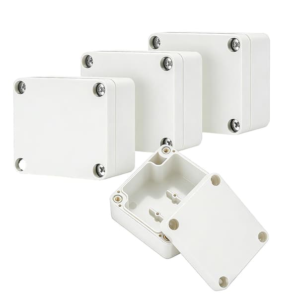 IP65 väderbeständiga utomhuskopplingsdosor, vit plast ytmonterad kabelbox, tom distributionslåda 63x58x35mm