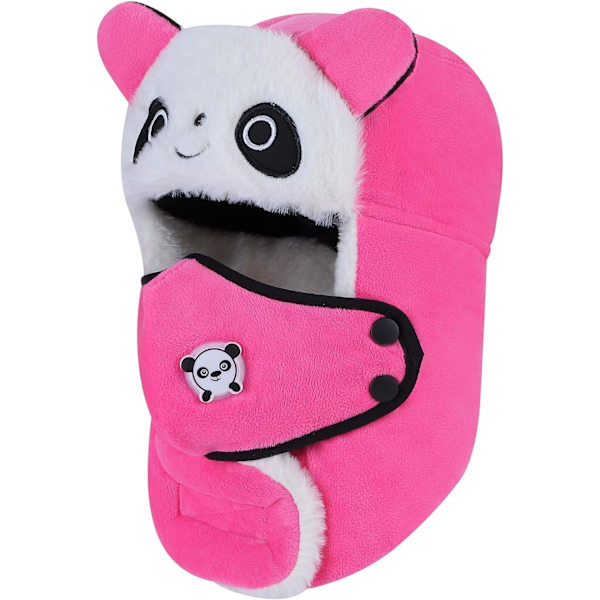 ROSA Söt Barn Chapka med Panda Mönster Tjock Vinter