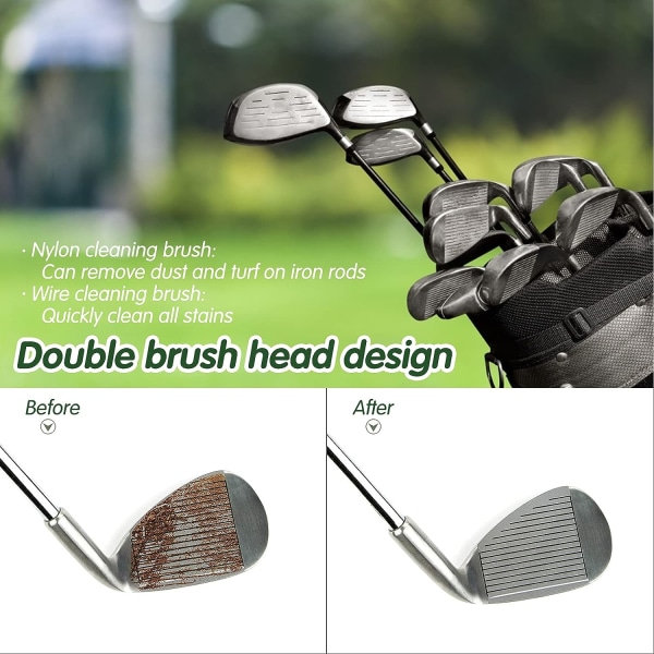 Golf Club Brush Groove -puhdistussarja, jossa on Cleaning Pick ja R