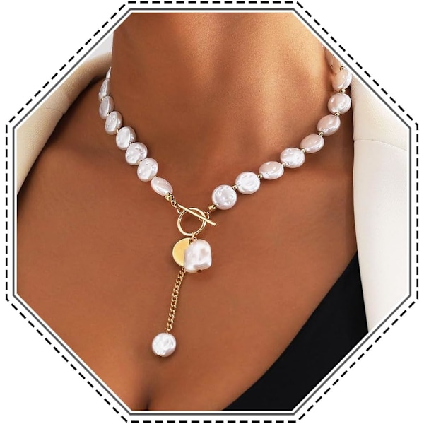 Boho Perle Choker Halskæde Guld Perle Paljetter Vedhæng Halskæder Kæde Vintage Halskæder til Kvinder