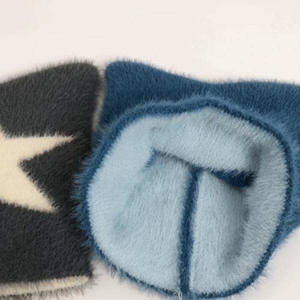 Kvinder Y2K Fuzzy Fluffy Hat Kawaii Grunge Fairy Katteøre Beanie Slouchy Hovedbeklædning Tilbehør