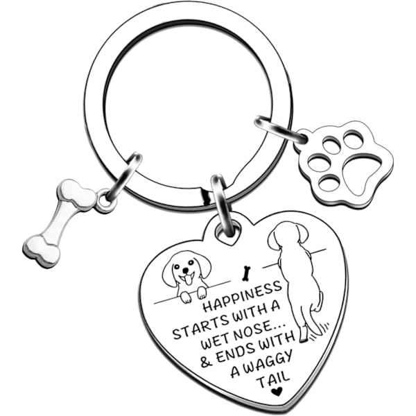 5×1.2×5cm Hund Nyckelring Presenter till Hundälskare - Hund Nyckelring Söt Tass Charm Nyckelring, Husdjursägare Presenter, Husdjursminnespresenter, Do