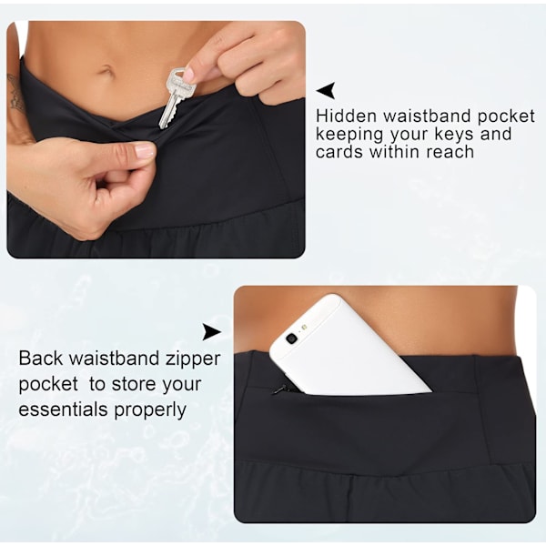 (L) Dame Quick Dry Løbeshorts med Lommer
