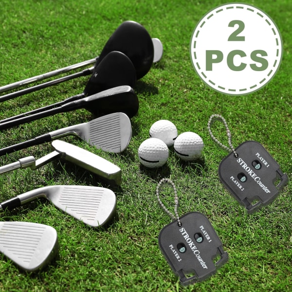 2 stykker Golf Score tæller, Golf Shot Counter Mini Golf Score Shot tæller med hængende kæde Sport
