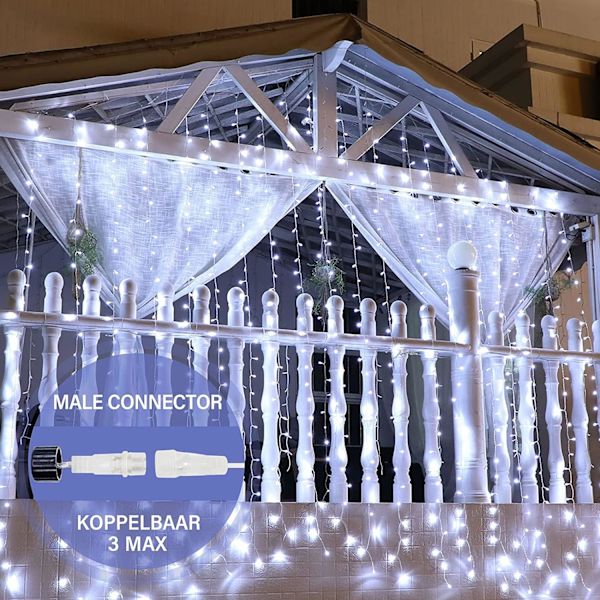 300 st LED-gardiner 3M*3M Vattentät IP44 Utomhus- och inomhusdekoration för jul, bröllop, födelse