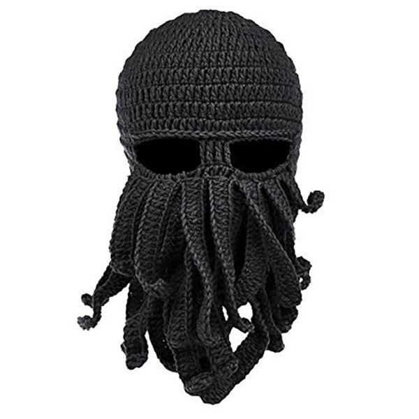Herrar Barbarian Wanderer Beanie Fällbar Skägg Bläckfisk Pirathattar Skäggiga Mössor, Handgjorda Christ