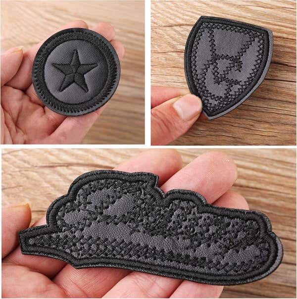 20 PCS Broderie Patch Thermocollant, Badge Noir Patch de Broder