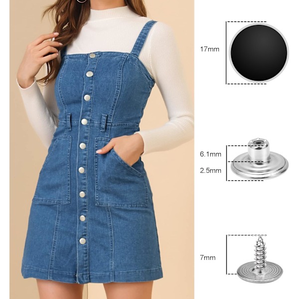 24 stk. 17 mm Jeans Knap Udskiftning, Metal Knapper til Jeans Uden Syning Sømløs Aftagelig Knap til Jakke Frakke, Løse Jeans, Bukser DIY Syning Udskiftning