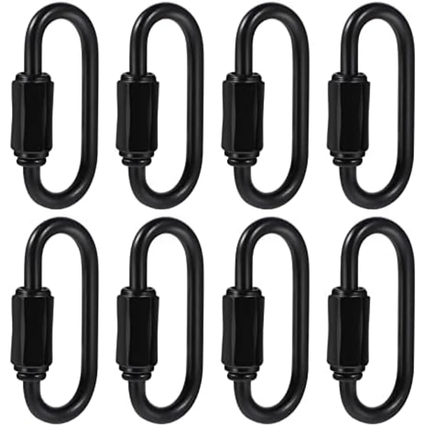Sorte Karabiner Hurtigkoblingskjedeforbindelseskarabinerform Hurtiglås Nøkkelringspenne Kjedeforbindelse for Karabiner
