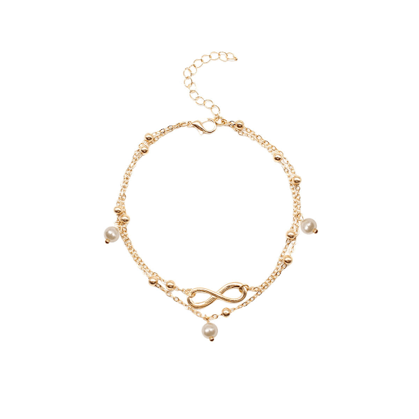 Ankelkæde til kvinder guld Justerbar Multi Layer Lagdelt Ankel Armbånd Strand Smykker