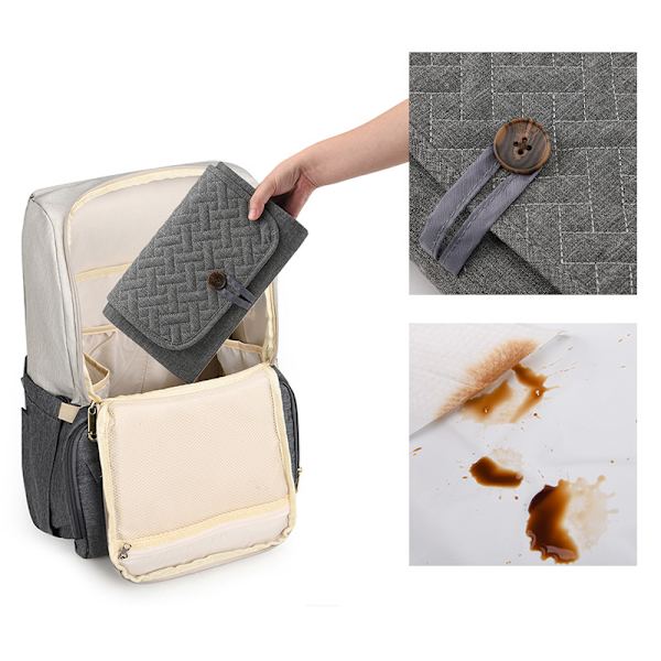 (A) Bärbar skötbädd Baby Travel Change Mat med Wipe-P