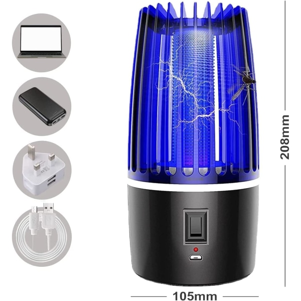 (4000mAh) Hyttystenkarkotinlamppu, 360° UV-hyönteispyydys, 2 in 1 Elec