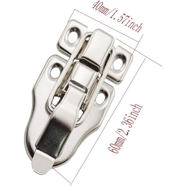 4×6.2×0.46cm Sølvfarvet Kasse Toggle Lås Metal Ande-Næbbet Hasp Lås Fangst til Møbel Hardware Tilbehør Smykker B