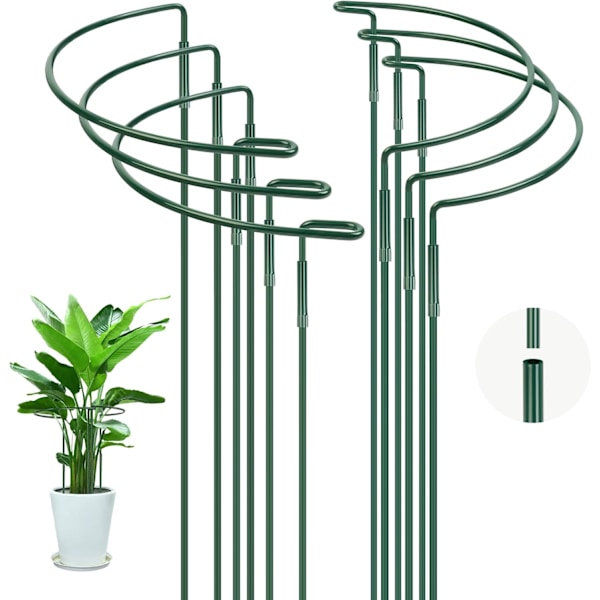 6 kpl 20*35 cm Vihreä Puolipyöreä Metalli Puutarha Kasvien Tukikehikko, Puutarhan Tukikehä Pionit, Hortensian, Ruusut, Sedum, Vihannekset