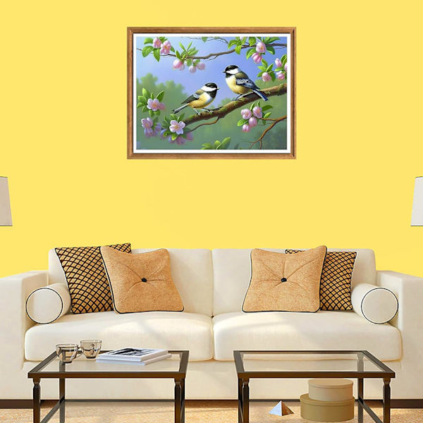 5D 30x40 cm Timanttimaalaus DIY-sarjat Petit Oiseau, Yrtti Kukka Kirjonta Timantti Kirjonta Sarjat