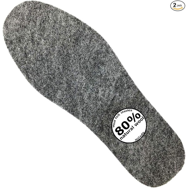 27,5×9×0,5cm Ullfilt Varm Innersåler, Myke Innsåler for Støvler og Sko, Ullinnersåler for Menn Kvinner (Menn 8/Kvinner