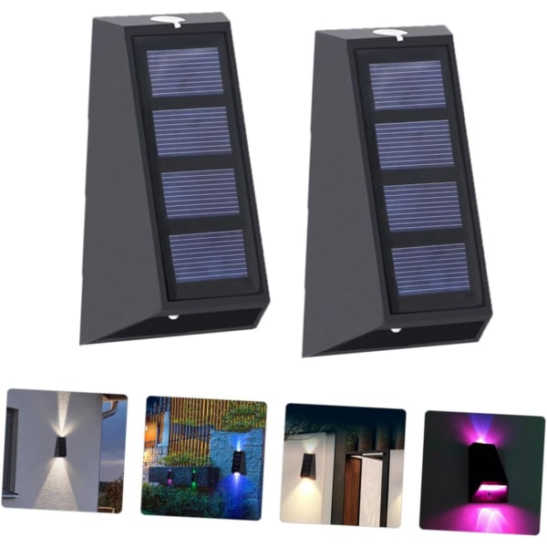 2 st solvägglampa solvägglykta utomhusvägglampa O