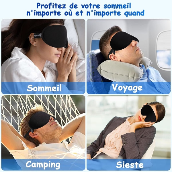 Søvnmaske, søvnmaske til mænd og kvinder, 3D side sleep eye