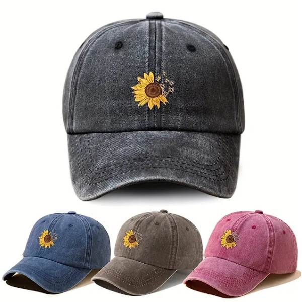 Retro Rainbow Flag Denim Cap, Fotofarve, One Size