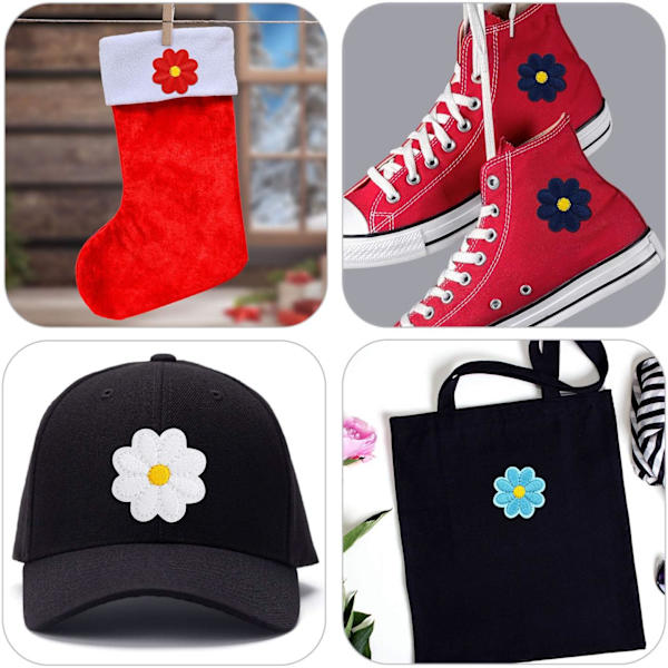 33 stk Blomster Applikasjon Patches Strykejern Blomster Patches Embroid