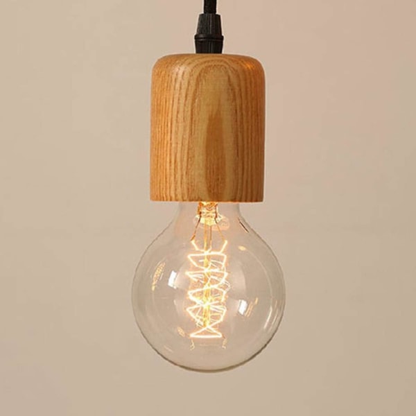 (Type B)E27 Creative Pendellamper Industriel træloftslampe