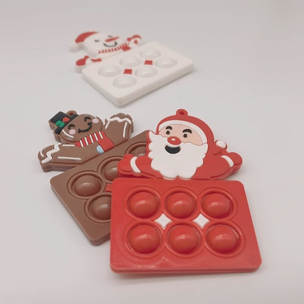 16-pack julmini-nyckelringsset, julnyckelring tomte älg snögubbe julgran pepparkaksgubbe nyckelring för K