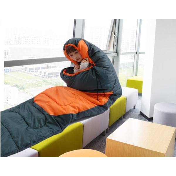 Sovepose Egnet til temperaturer over 15 grader Celsius - Letvægts, Vandafvisende orange+grey