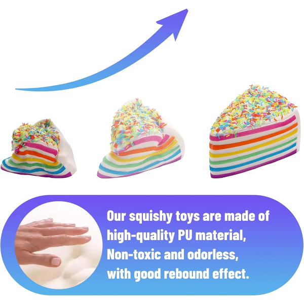 Squeeze Toys Cake Slow Rising Kawaii Rainbow Squishy Anti-Stress