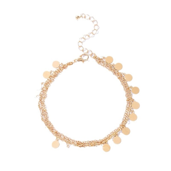 Guld Dame Hjerte Ankelkæde Justerbar Strand Lagdelt Ankel Armbånd til Kvinder Legering Fodkæde